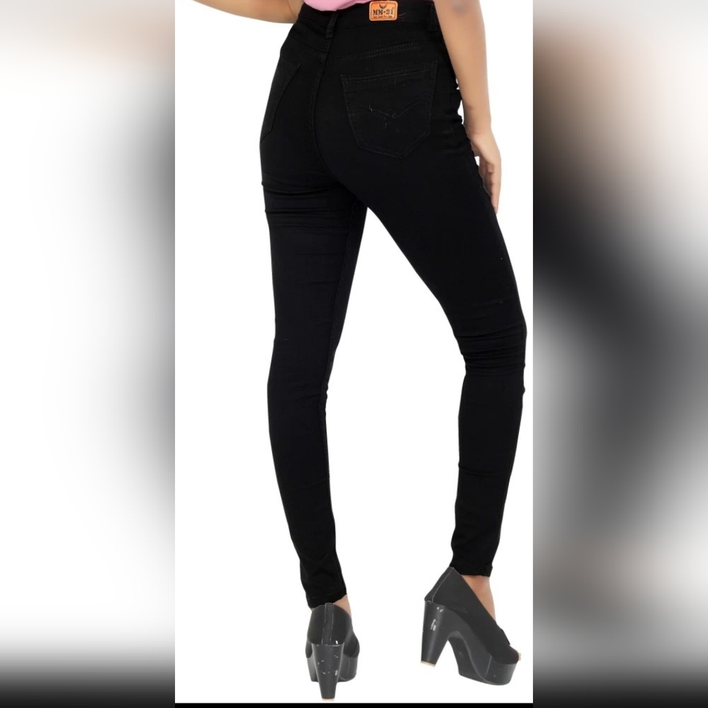 MM-21 Skinny Women Black Jeans - Picture 3 of 4
